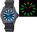 Daynight Stealth Ops Carbon Case Dark Blue Dial Green/orange Flat Tritium Tubes Automatic Watch Screw Down Crown