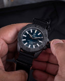 Daynight Stealth Ops Carbon Case Dark Blue Dial Green/orange Flat Tritium Tubes Automatic Watch Screw Down Crown