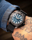 Daynight Stealth Ops Carbon Case Dark Blue Dial Green/orange Flat Tritium Tubes Automatic Watch Screw Down Crown
