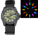 Daynight Stealth Ops Carbon Case Green Camo Dial 6 Color Flat Tritium Tubes Automatic Watch Screw Down Crown