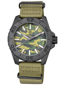Daynight Stealth Ops Carbon Case Green Camo Dial 6 Color Flat Tritium Tubes Automatic Watch Screw Down Crown
