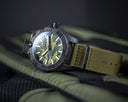 Daynight Stealth Ops Carbon Case Green Camo Dial Blue /yellow Flat Tritium Tubes Automatic Watch Screw Down Crown