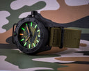 Daynight Stealth Ops Carbon Case Green Camo Dial Green/Orange Flat Tritium Tubes Automatic Watch Screw Down Crown