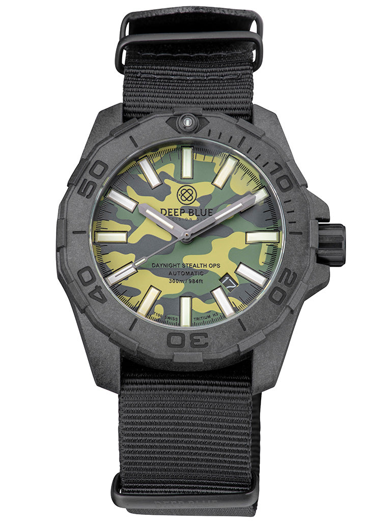 Nylon 2 Piece Zuto Strap All Black W/Deep Blue Logo