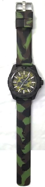 Silicon Camo Green/Black Thick Reversible Strap