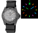 Daynight Stealth Ops Carbon Case Grey Dial 6 Colors Cylindrical Tritium Tubes Automatic Watch Screw Down Crown