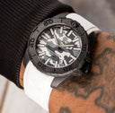 Daynight Stealth Ops Carbon Case White Grey Camo Dial Green/orange Flat Tritium Tubes Automatic Watch Screw Down Crown