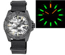 Daynight Stealth Ops Carbon Case White Grey Camo Dial Green/orange Flat Tritium Tubes Automatic Watch Screw Down Crown