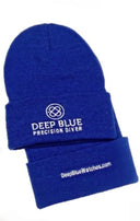 Deep Blue Acrylic Ski Cap Fold Over Design
