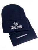 Deep Blue Acrylic Ski Cap Fold Over Design