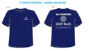 Deep Blue T Shirts 100 % Cotton - Navy Color -Glows In The Dark