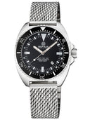 Deep Star 1000 Expedition Swiss Automatic Black Ceramic Bezel - Black White Dial Bracelet