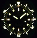 Deep Star 1000 Vintage Swiss Automatic Black Ceramic Bezel - Black Orange Dial Strap