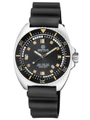 Deep Star 1000 Vintage Swiss Automatic Black Ceramic Bezel - Black Vintage Dial Strap