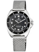 Deep Star 1000 Vintage Swiss Automatic Black Ceramic Bezel - Black White Dial Bracelet