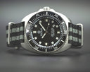Deep Star 1000 Vintage Swiss Automatic Black Ceramic Bezel - Black White Dial Strap