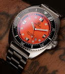 Deep Star 1000 Vintage Swiss Automatic Black Ceramic Bezel - Orange Dial Bracelet