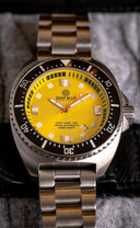 Deep Star 1000 Vintage Swiss Automatic Black Ceramic Bezel - Yellow Dial Bracelet