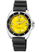 Deep Star 1000 Vintage Swiss Automatic Black Ceramic Bezel - Yellow Dial Strap
