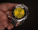 Deep Star 1000 Vintage Swiss Automatic Black Ceramic Bezel - Yellow Dial Strap