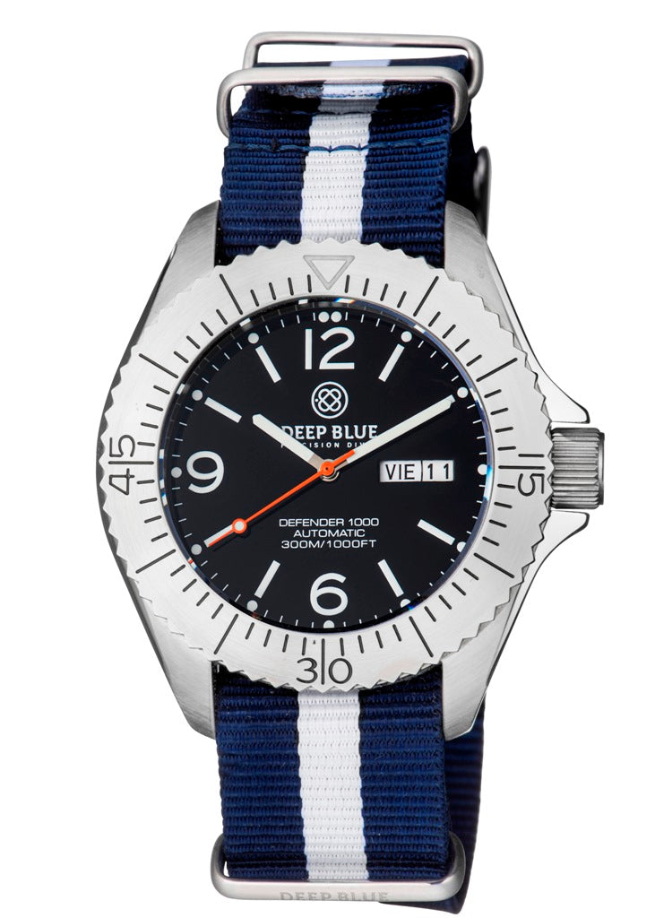 Black White 1Pc Nylon NATO Strap With SS Hardware