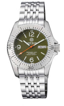 Defender 1000 40mm Automatic SS Case Green Dial Bracelet