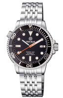Diver 1000 Automatic Diver Black Bezel -black Dial-orange Second Hand Bracelet