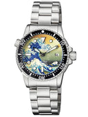 Diver 1000 Automatic Diver Black Bezel Wave Kanagawa Full Luminous Dial Bracelet