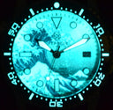 40 Mm Diver 1000 Automatic Diver Black Bezel Wave Kanagawa Full Luminous Dial Strap