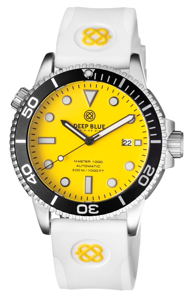 White Straight End Silicon Strap With Logo Yellow