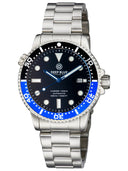 Diver 1000 II 40mm Automatic Diver Black/blue Ceramic Bezel -black Sunray Dial Blue Hands