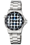 Diver 1000 II 40mm Automatic Diver Black Ceramic Bezel – Black / White Checker Dial Blue Second Hand Bracelet
