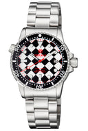 Diver 1000 II 40mm Automatic Diver Black Ceramic Bezel – Black / White Checker Dial Red Second Hand Bracelet