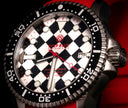 Diver 1000 II 40mm Automatic Diver Black Ceramic Bezel – Black / White Checker Dial Red Second Hand Strap