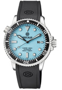 Diver 1000 II 40mm Automatic Diver Black Ceramic Bezel Matte Ice Blue Dial Strap - New Sword Hands