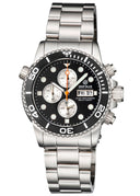 Diver 1000 40mm Quartz Chronograph Diver Black Bezel - Black Dial – Silver Subdials Bracelet