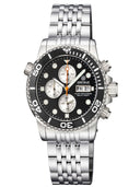 Diver 1000 40mm Quartz Chronograph Diver Black Bezel - Black Dial – Silver Subdials Bracelet