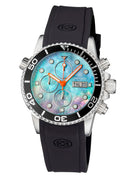 Diver 1000 40mm Quartz Chronograph Diver Black Bezel -platinum Mother Of Pearl Dial
