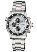 Diver 1000 40mm Quartz Chronograph Diver Black Bezel -white Dial- Black Subdials Bracelet
