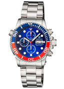Diver 1000 40mm Quartz Chronograph Diver Blue/red Bezel - Blue Dial Bracelet