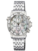 Diver 1000 40mm Quartz Chronograph Diver Silver Bezel – White Mother Of Pearl Dial Bracelet