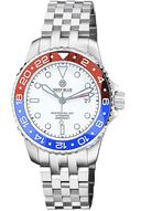 Diver 1000 GMT 40mm Automatic Diver Ceramic Blue/Red Bezel White Dial Bracelet