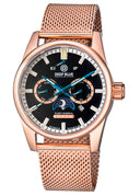 Fleet Admiral 5 Star Master Calendar Tritium Tubes Rose Gold Case Black Dial Bracelet And Strap Included