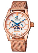 Fleet Admiral 5 Star Master Calendar Tritium Tubes Rose Gold Case Silver Dial