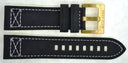 Genuine Leather Black X Stitch 24/22 Brass Buckle