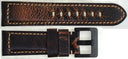 24mm Genuine Leather Padded Distressed Vintage Brown 24/22