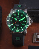 Greenland Diver GMT - Green Ceramic Bezel - Black Dial - Strap