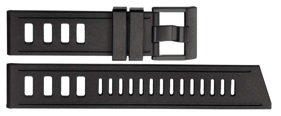 PVD Black Plated With Deep Blue Logo