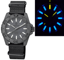 Daynight Stealth Ops Carbon Case Grey Dial Blue Yellow Tritium Tubes Automatic Watch Screw Down Crown