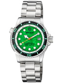 Juggernaut 5 40mm Swiss Automatic Diver Black Ceramic Bezel - Green Copper Turquoise Dial - Bracelet